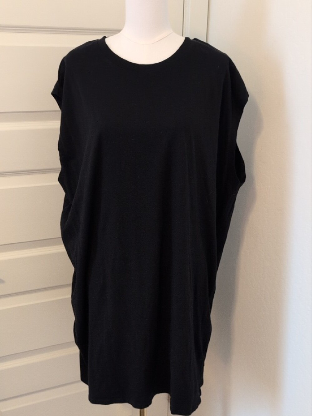 H&M BASICS Sleeveless Tunic Top Mini Dress Relaxed Fit Black Size XXL